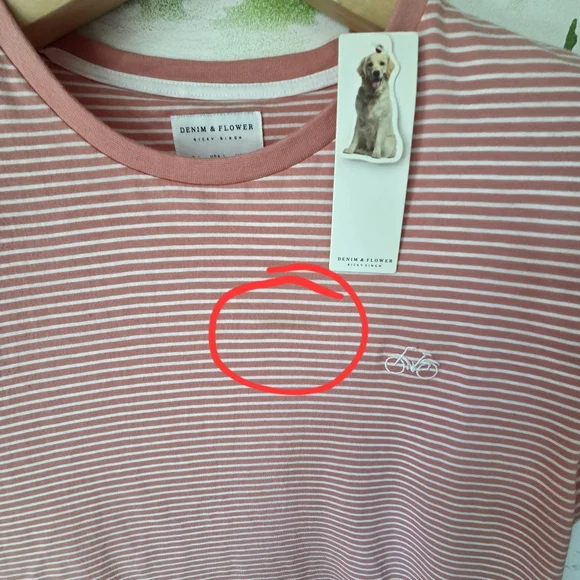 Striped Pink Crewneck Slim Fit T-Shirt - Picture 9 of 9